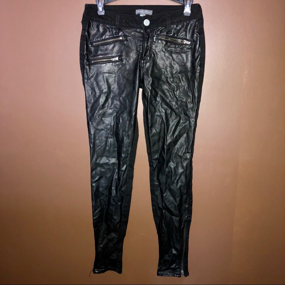 Kendal & Kylie Faux Leather Front Pants - Picture 1 of 8